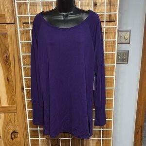 Pink Lotus Rich Purple Scoop Neck Sweater
